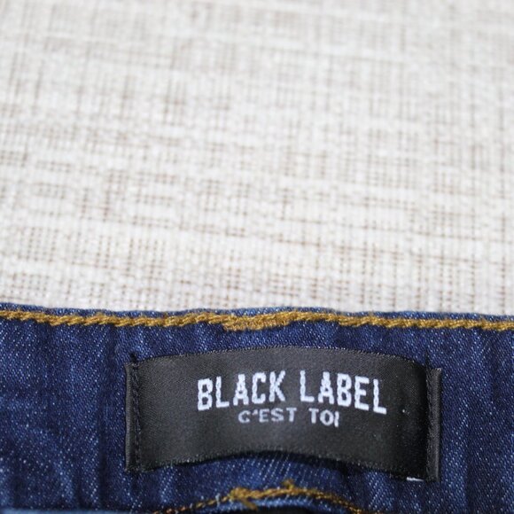 Black Label c'est Toi  Size 7 High Rise Flared Blue Jeans - Picture 3 of 7